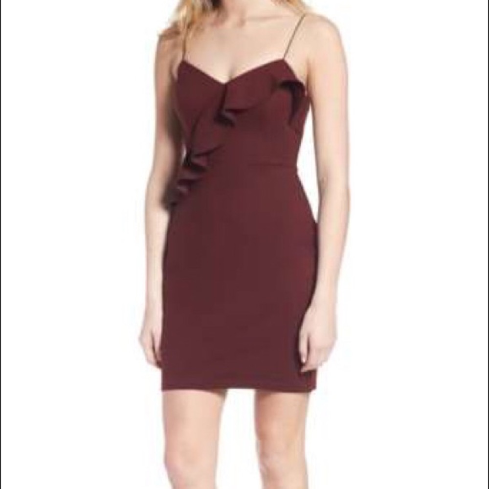 New ASTR Ruffle Body-con Dress